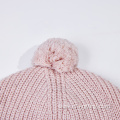 pink color winter beanie hat for women